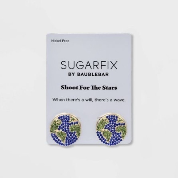 4/$20 Baublebar Globetrotter Shoot for the Stars World Globe Earrings Sugarfix - Picture 1 of 6